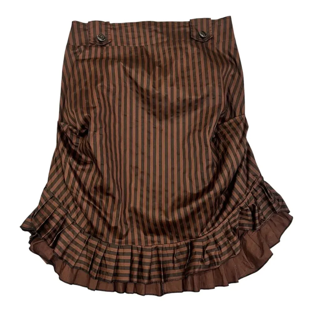 Steampunk Skirt Gothic Victorian Ruffle Hem  Renaissance Cottagecore Sz 18
